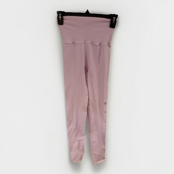Free People FP Movement Legging Cotton Stretch Light Pink XS EUC - Picture 1 of 8
